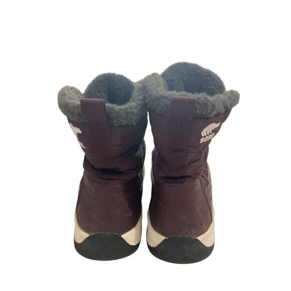 Sorel Youth Size 1 Purple Waterproof Insulated Fur Lined Winter Snow Boots - Picture 3 of 7